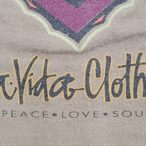 Vintage La-Vida Cross Heart Shirt Medium 20x27 Brown - Picture 9 of 16